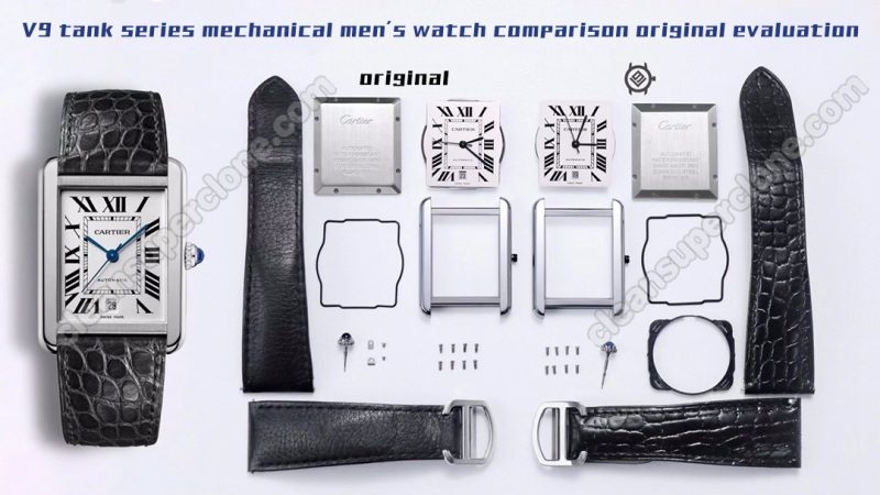 WSTA0029 1:1 replica watch and the genuine what is the difference V9 Factory Cartier Tank Mechanical Men
