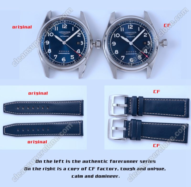 L3.812 1:1 replica watch and the genuine what is the difference CF Factory Longines blue Spirit Mechanical Men
