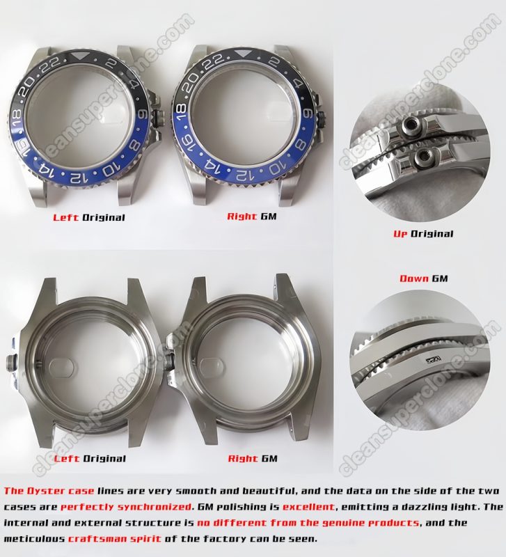 rolex super clone watch compare the difference between the genuine GM Factory blue black Gmt-master ll 126710 Mechanical Men
