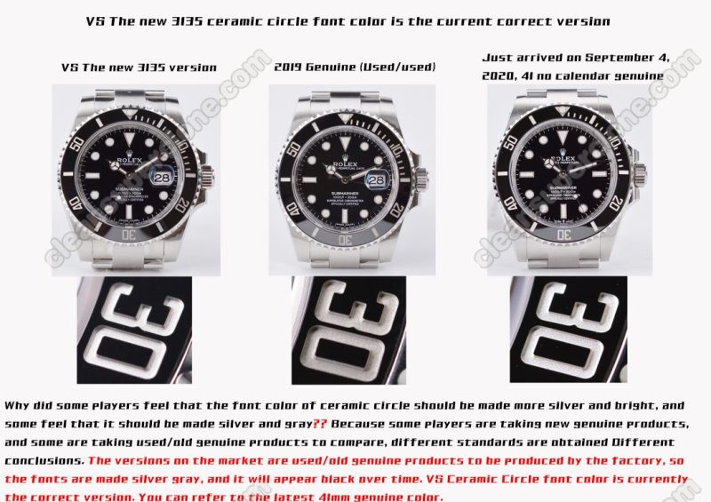 116610 1:1 replica watch and the genuine what is the difference VS Factory Rolex black Submariner Mechanical Men
