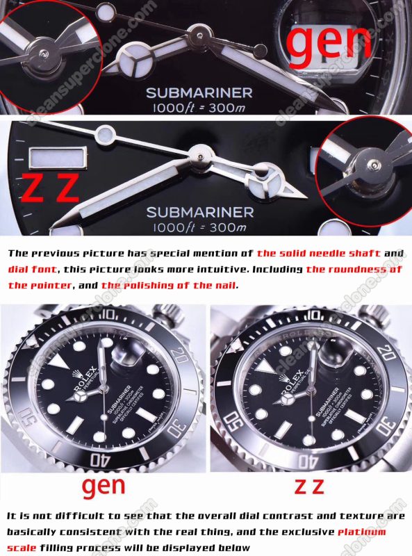 114060 1:1 replica watch and the genuine what is the difference ZZ Factory Rolex Submariner Mechanical Men
