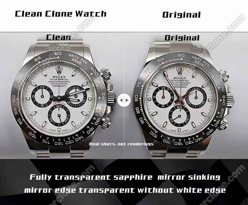 Rolex super clone watch compare the difference between the genuine Clean Factory Daytona 116500 Mechanical Men
