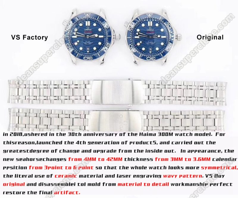 210.30.42 1:1 replica watch and the genuine what is the difference VS Factory blue Omega Seamaster Mechanical Men
