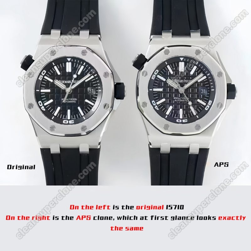 Royal Oak Offshore replica watch and the original What is the difference APS Factory Audemars Piguet black 15710 Mechanical Men
