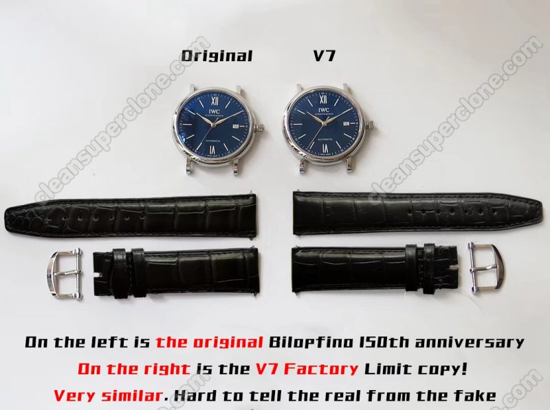 IWC super clone watch compare the difference between the genuine V7 Factory Portofino IW356518 Mechanical Men
