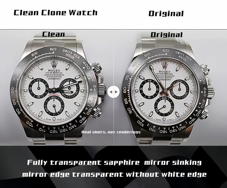 Rolex super clone watch compare the difference between the genuine Clean Factory Daytona 116500 Mechanical Men