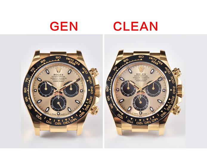 rolex super clone watch compare the difference between the genuine Clean Factory champagne Daytona 116518 Mechanical Men