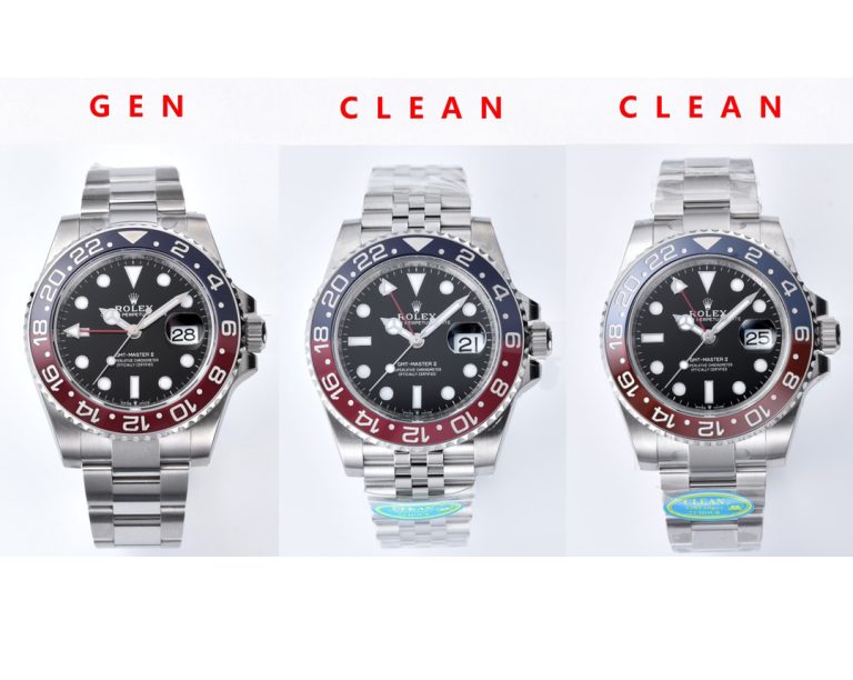 126710 1:1 replica watch and the genuine what is the difference Clean Factory red blue Rolex Gmt-master ll Mechanical Men