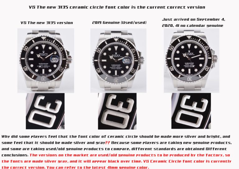 116610 1:1 replica watch and the genuine what is the difference VS Factory Rolex black Submariner Mechanical Men