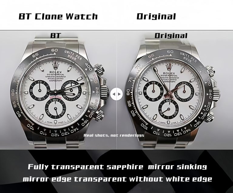 116500 1:1 replica watch and the genuine what is the difference BT Factory white Rolex Daytona Mechanical Men