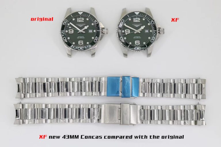 Longines super clone watch compare the difference between the genuine XF Factory green Hydroconquest L3.782 Mechanical Men