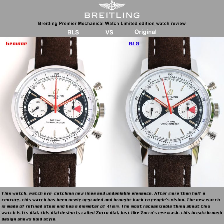 Breitling super clone watch compare the difference between the genuine BLS Factory Top Time A23310 Mechanical Men