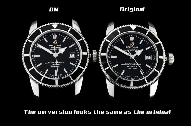 Breitling super clone watch compare the difference between the genuine OM Factory Superocean Héritage AB201012 Mechanical Men