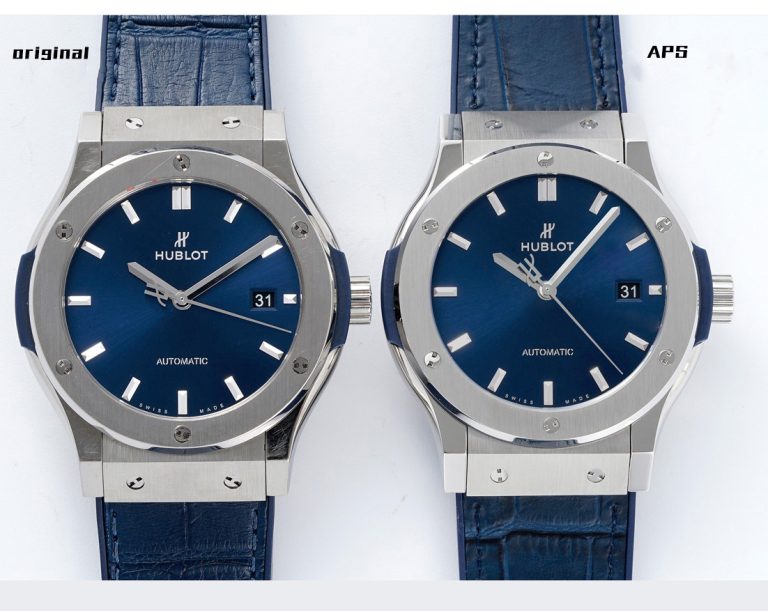 511.NX 1:1 replica watch and the genuine what is the difference APS Factory Hublot blue Classic Fusion 511.NX Mechanical Men