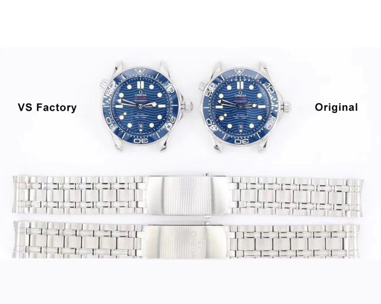 210.30.42 1:1 replica watch and the genuine what is the difference VS Factory blue Omega Seamaster Mechanical Men