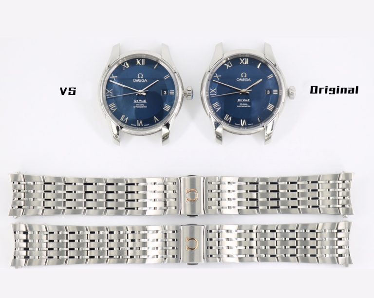 433.10.41 1:1 replica watch and the genuine what is the difference VS Factory Omega blue Mechanical Men