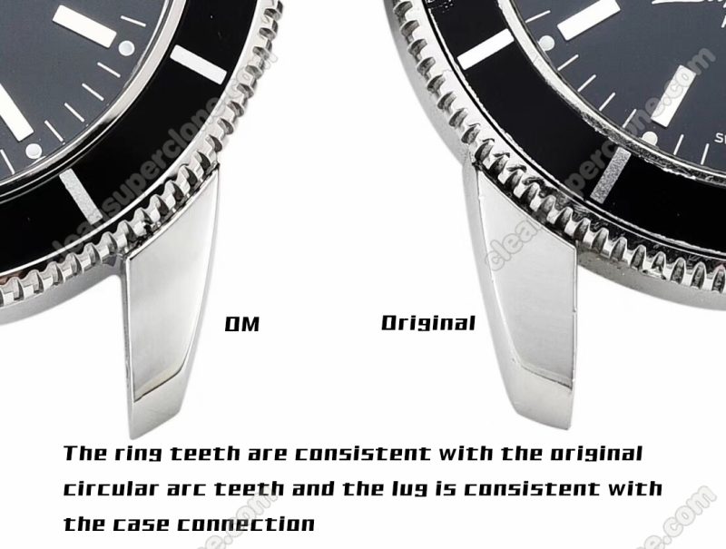 Breitling super clone watch compare the difference between the genuine OM Factory Superocean Héritage AB201012 Mechanical Men
2