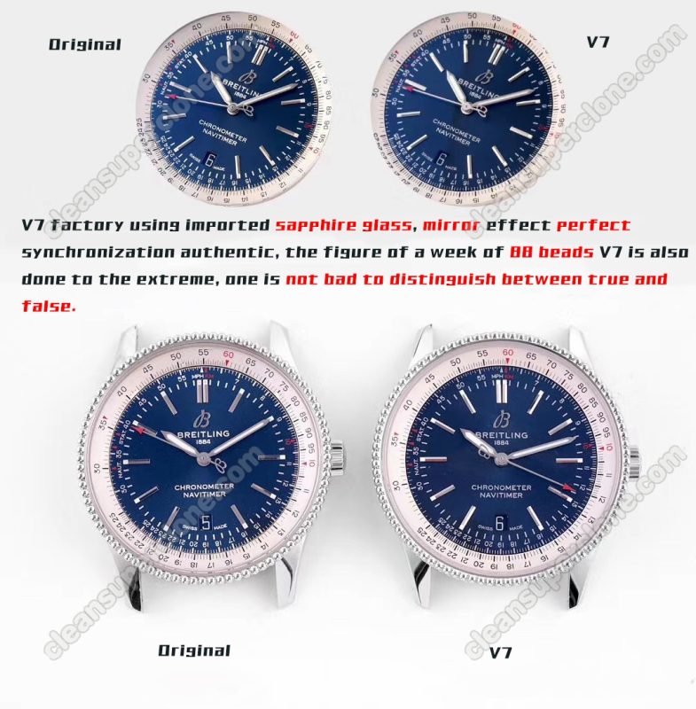 Navitimer replica watch and the original What is the difference V7 Factory Breitling A173262 Mechanical Men
2