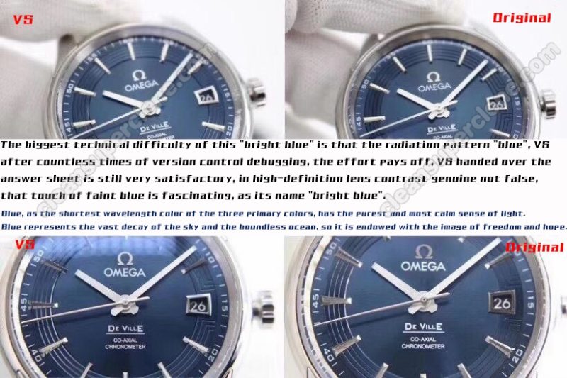 Deville replica watch and the original What is the difference VS Factory Omega blue 431.33.41 Mechanical Men
2