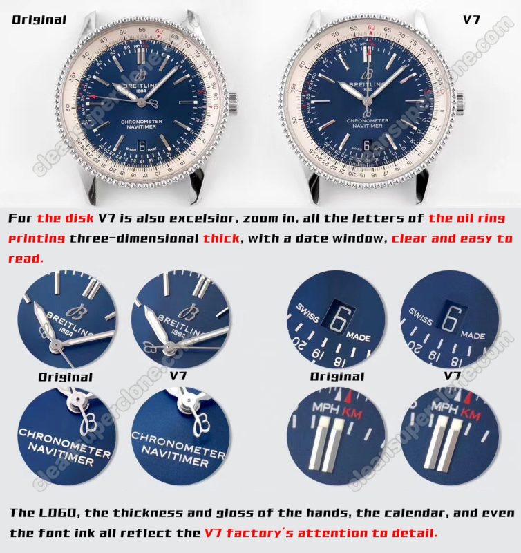 Navitimer replica watch and the original What is the difference V7 Factory Breitling A173262 Mechanical Men
3