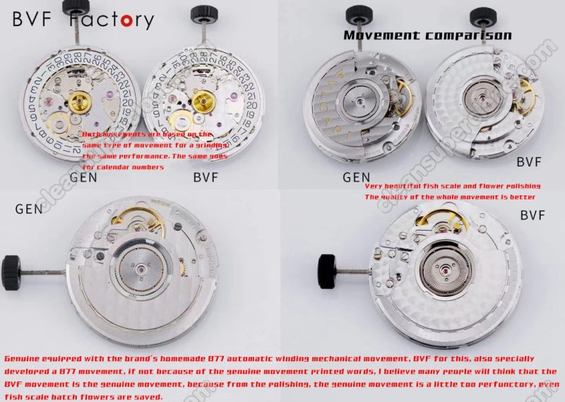 Bvlgari super clone watch compare the difference between the genuine BVF Factory BVLGARI∙BVLGARI 103539 Mechanical Men
3