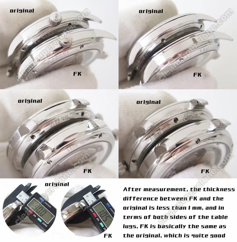 Glashütte super clone watch compare the difference between the genuine FK Factory white Senator 1-39-59 Mechanical Men
3