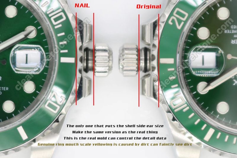 116610 1:1 replica watch and the genuine what is the difference NAIL Factory Rolex green Submariner Mechanical Men
3