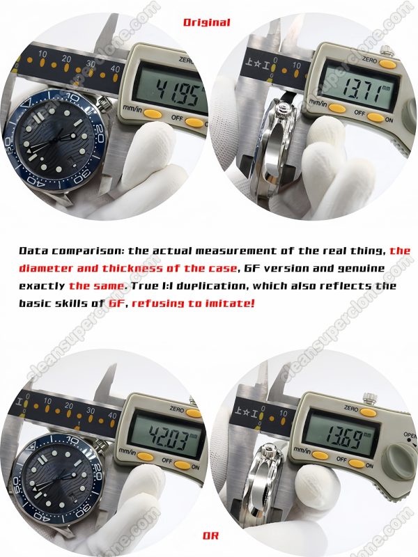 Omega super clone watch compare the difference between the genuine OR Factory gray Seamaster 210.30.42 Mechanical Men
3