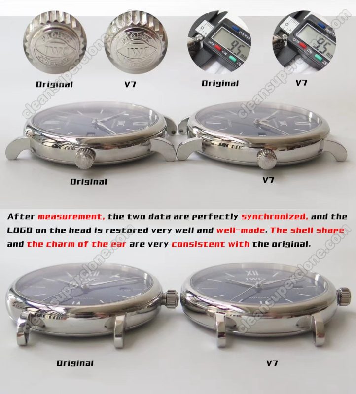 IWC super clone watch compare the difference between the genuine V7 Factory Portofino IW356518 Mechanical Men
3