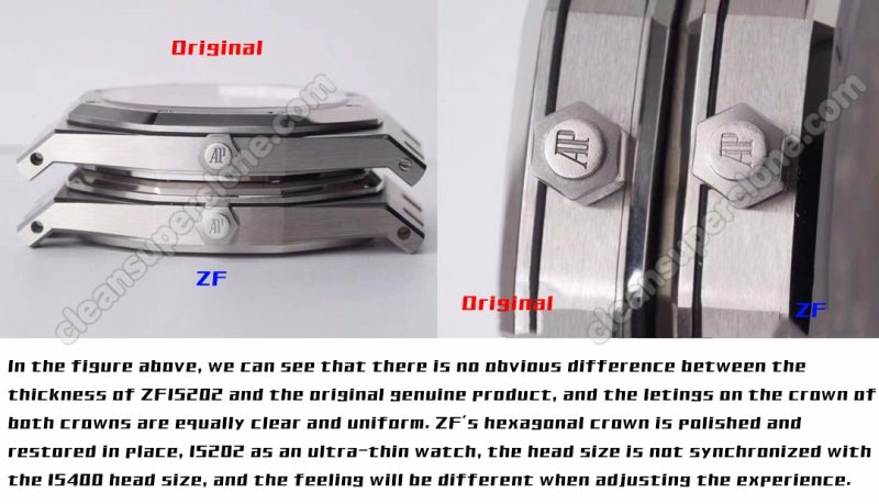 15202 1:1 replica watch and the genuine what is the difference ZF Factory Audemars Piguet 15202 Mechanical Men
3