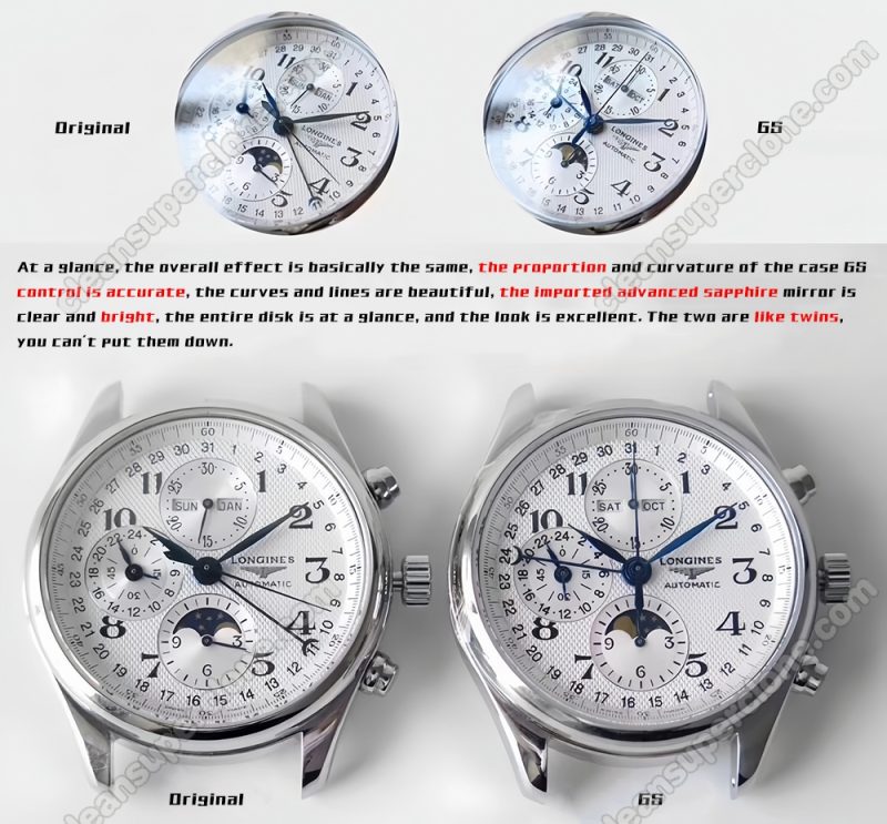 L2.673 1:1 replica watch and the genuine what is the difference GS Factory Longines Master Collection Mechanical Men
4