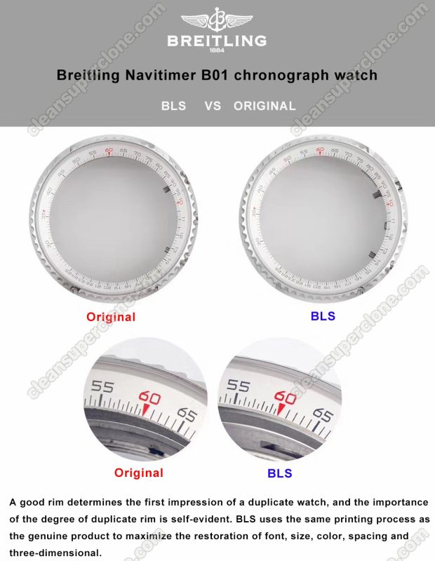 Breitling super clone watch compare the difference between the genuine BLS Factory Navitimer black AB012012 Mechanical Men
5