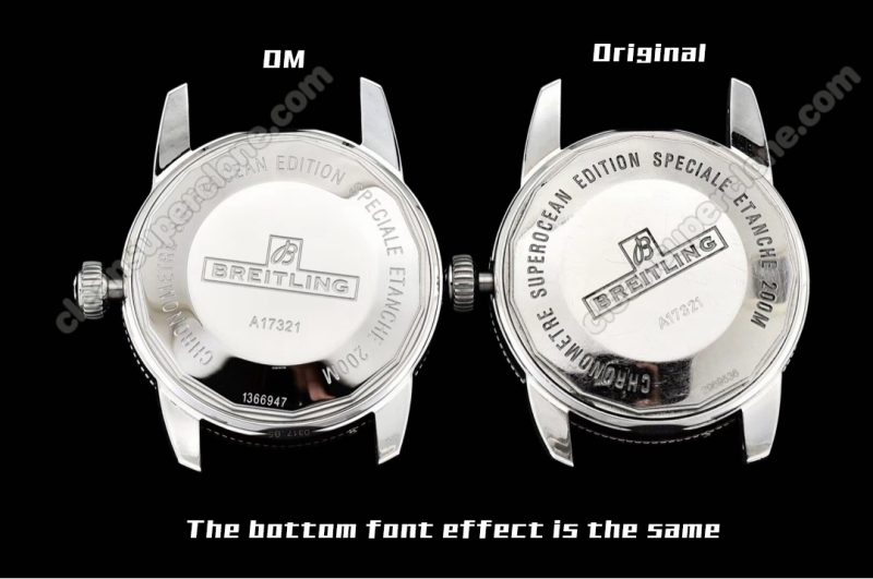 Breitling super clone watch compare the difference between the genuine OM Factory Superocean Héritage AB201012 Mechanical Men
5