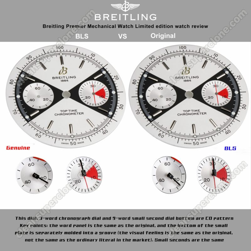 Breitling super clone watch compare the difference between the genuine BLS Factory Top Time A23310 Mechanical Men
5