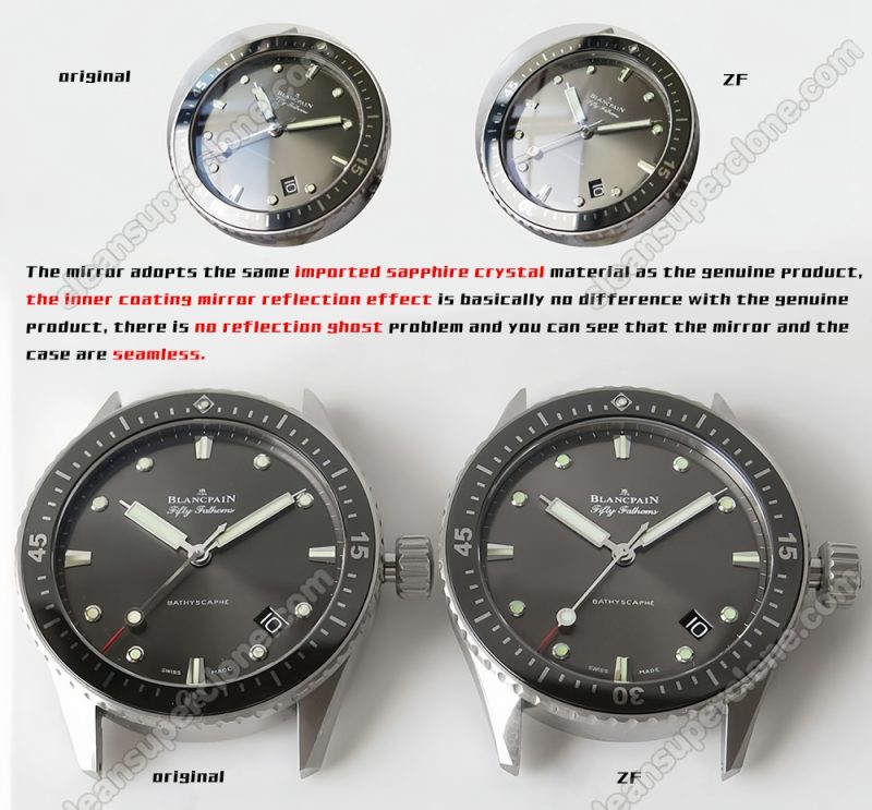 5000 1:1 replica watch and the genuine what is the difference ZF Factory Blancpain gray Fifty Fathoms Mechanical Men
5