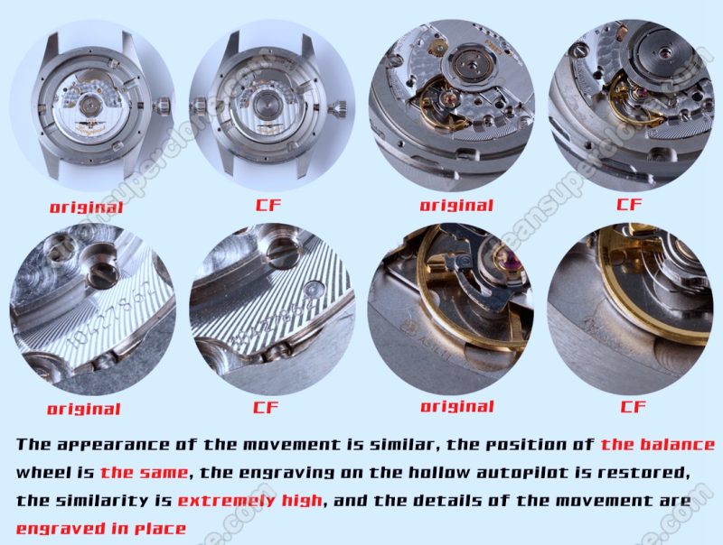 L3.812 1:1 replica watch and the genuine what is the difference CF Factory Longines blue Spirit Mechanical Men
5