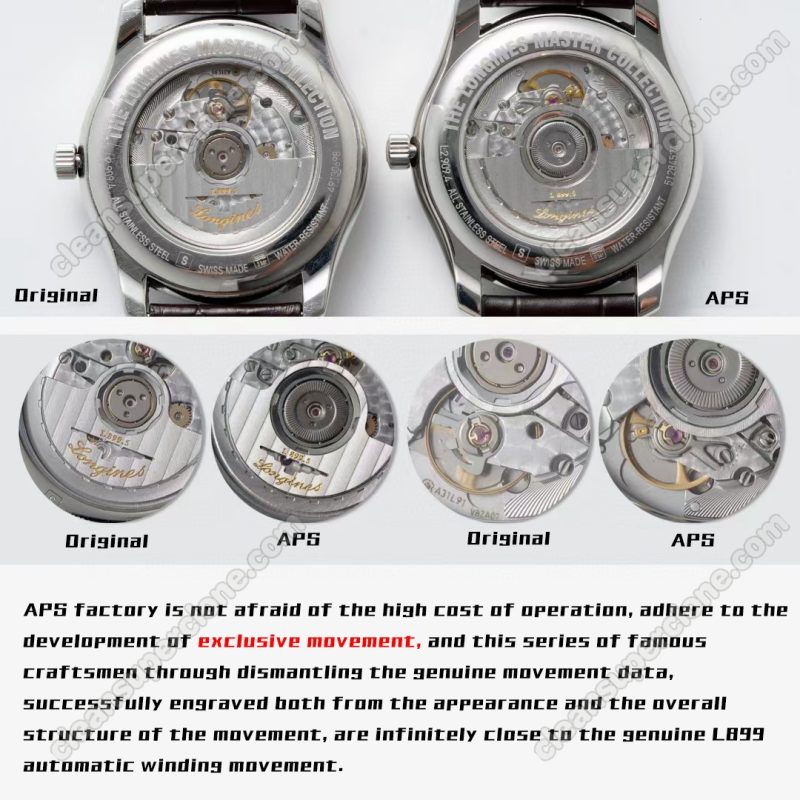 Master Collection replica watch and the original What is the difference APS Factory Longines L2.909 Mechanical Men
5