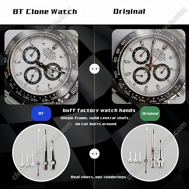 116500 1:1 replica watch and the genuine what is the difference BT Factory white Rolex Daytona Mechanical Men
5