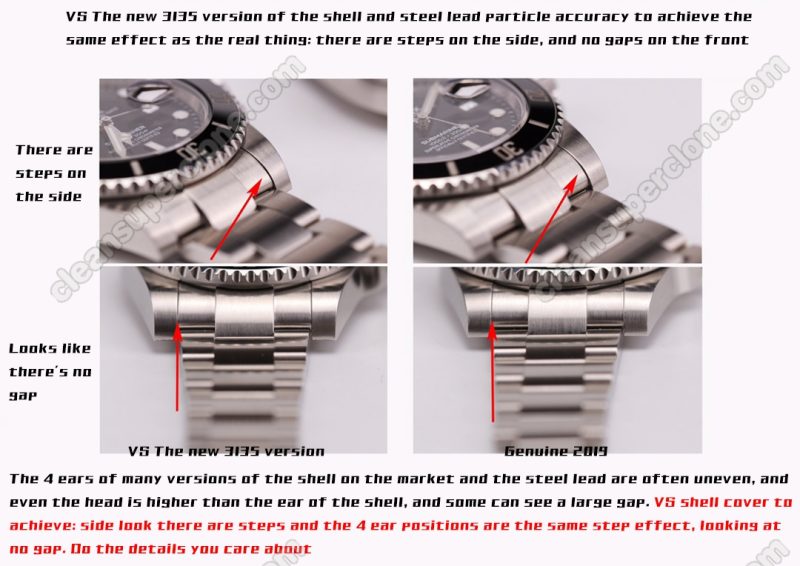 116610 1:1 replica watch and the genuine what is the difference VS Factory Rolex black Submariner Mechanical Men
5