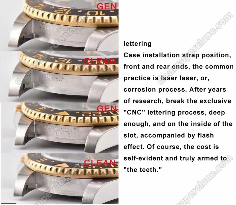 rolex super clone watch compare the difference between the genuine Clean Factory Gmt-master ll 116713 Mechanical Men
5