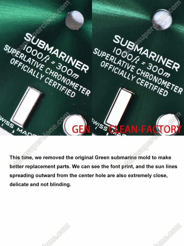 rolex super clone watch compare the difference between the genuine Clean Factory green Submariner 116610 Mechanical Men
5