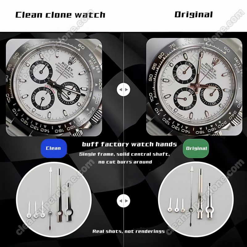 Rolex super clone watch compare the difference between the genuine Clean Factory Daytona 116500 Mechanical Men
5