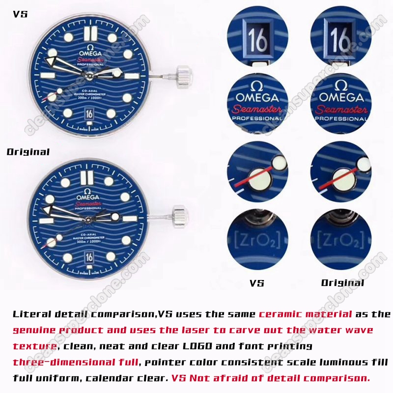 210.30.42 1:1 replica watch and the genuine what is the difference VS Factory blue Omega Seamaster Mechanical Men
5