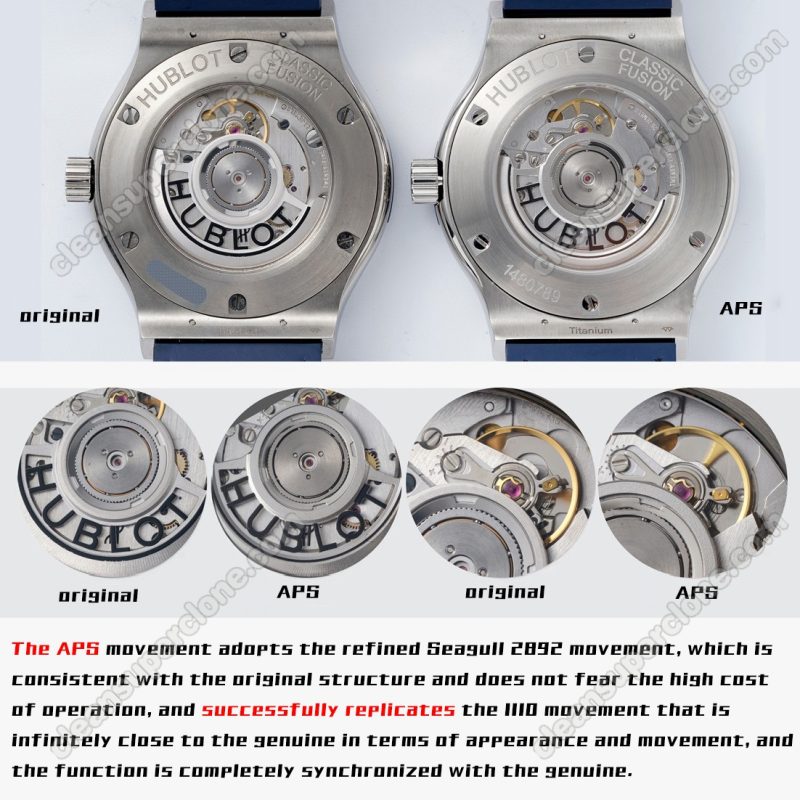 511.NX 1:1 replica watch and the genuine what is the difference APS Factory Hublot blue Classic Fusion 511.NX Mechanical Men
4