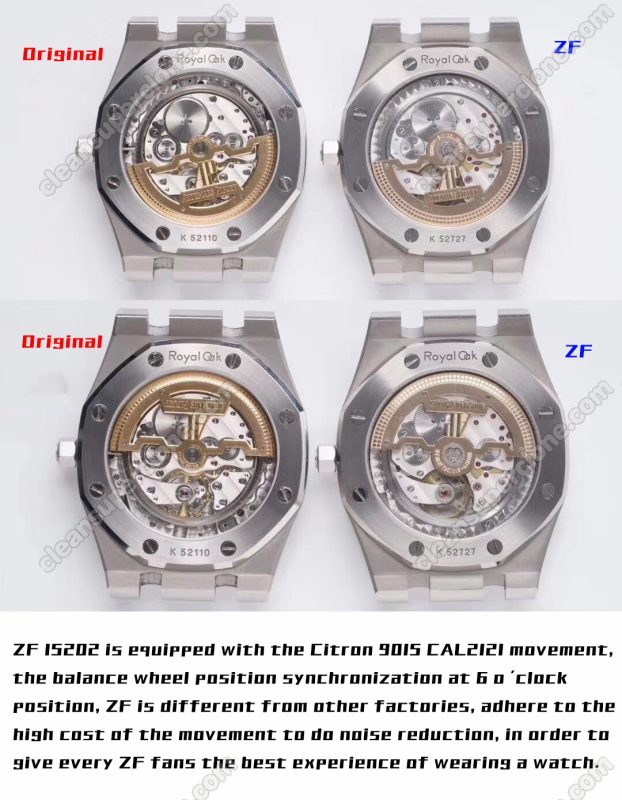 15202 1:1 replica watch and the genuine what is the difference ZF Factory Audemars Piguet 15202 Mechanical Men
5