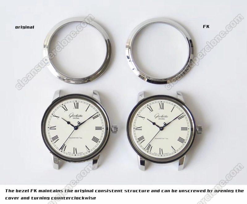 Glashütte super clone watch compare the difference between the genuine FK Factory white Senator 1-39-59 Mechanical Men
6