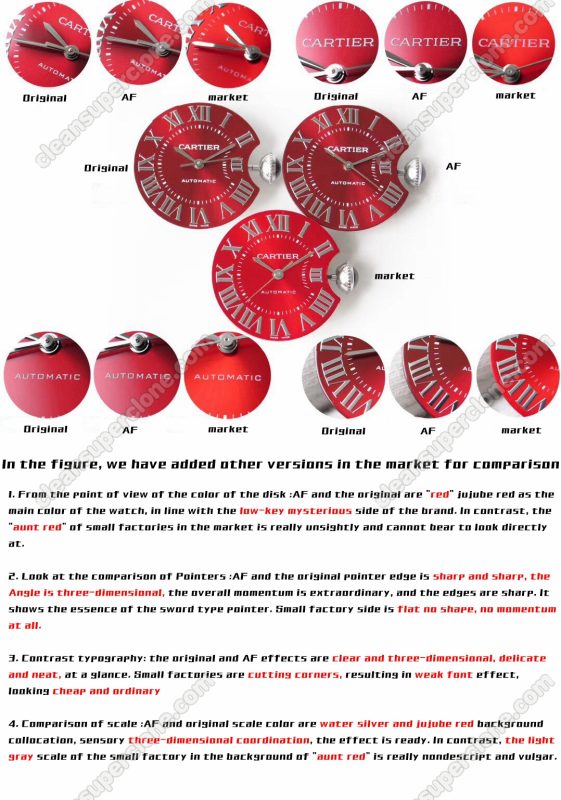 Ballon Bleu replica watch and the original What is the difference AF Factory Cartier red WSBB0022 Mechanical Women
6