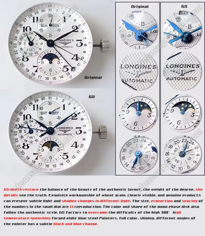 L2.673 1:1 replica watch and the genuine what is the difference GS Factory Longines Master Collection Mechanical Men
6