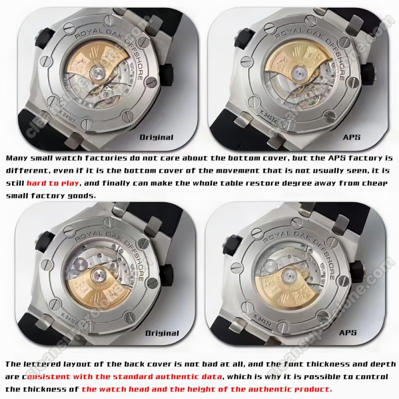 Royal Oak Offshore replica watch and the original What is the difference APS Factory Audemars Piguet black 15710 Mechanical Men
6