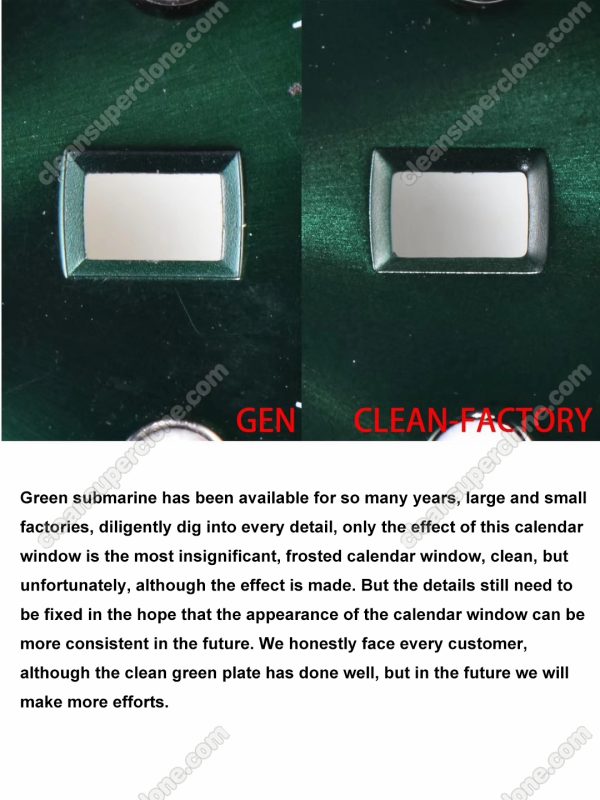 rolex super clone watch compare the difference between the genuine Clean Factory green Submariner 116610 Mechanical Men6
